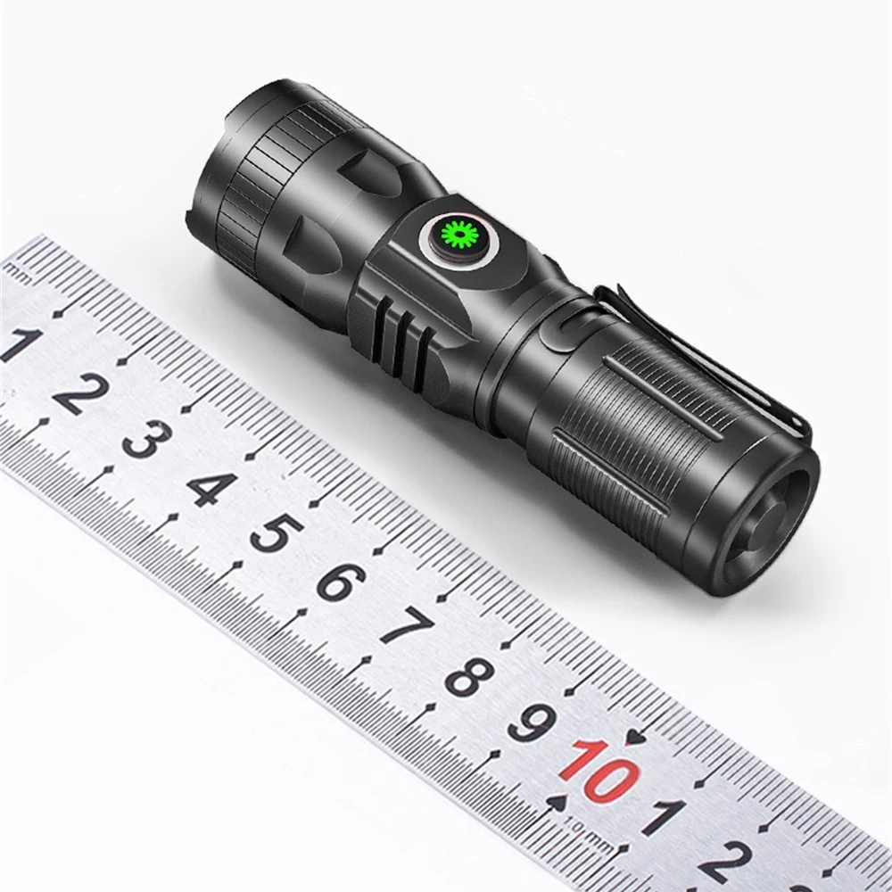 

Mini Corporation Aluminum Alloy Flashlight Portable Usb Charging Flashlight High Power Bank Camping Smile Shark Flat Flash