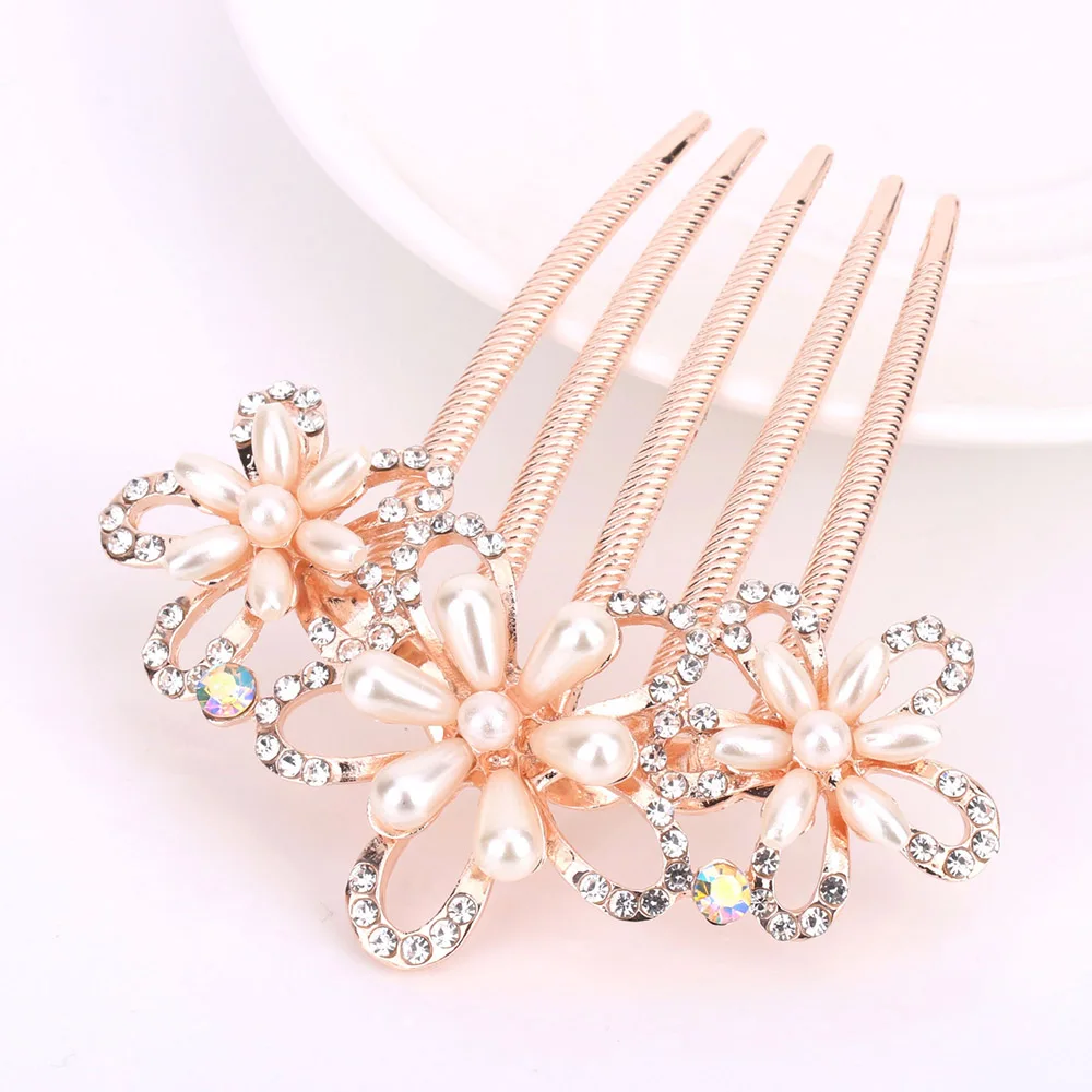 Подсолнухая Расческа с пятью зубцами стразы аксессуары для волос свадебный