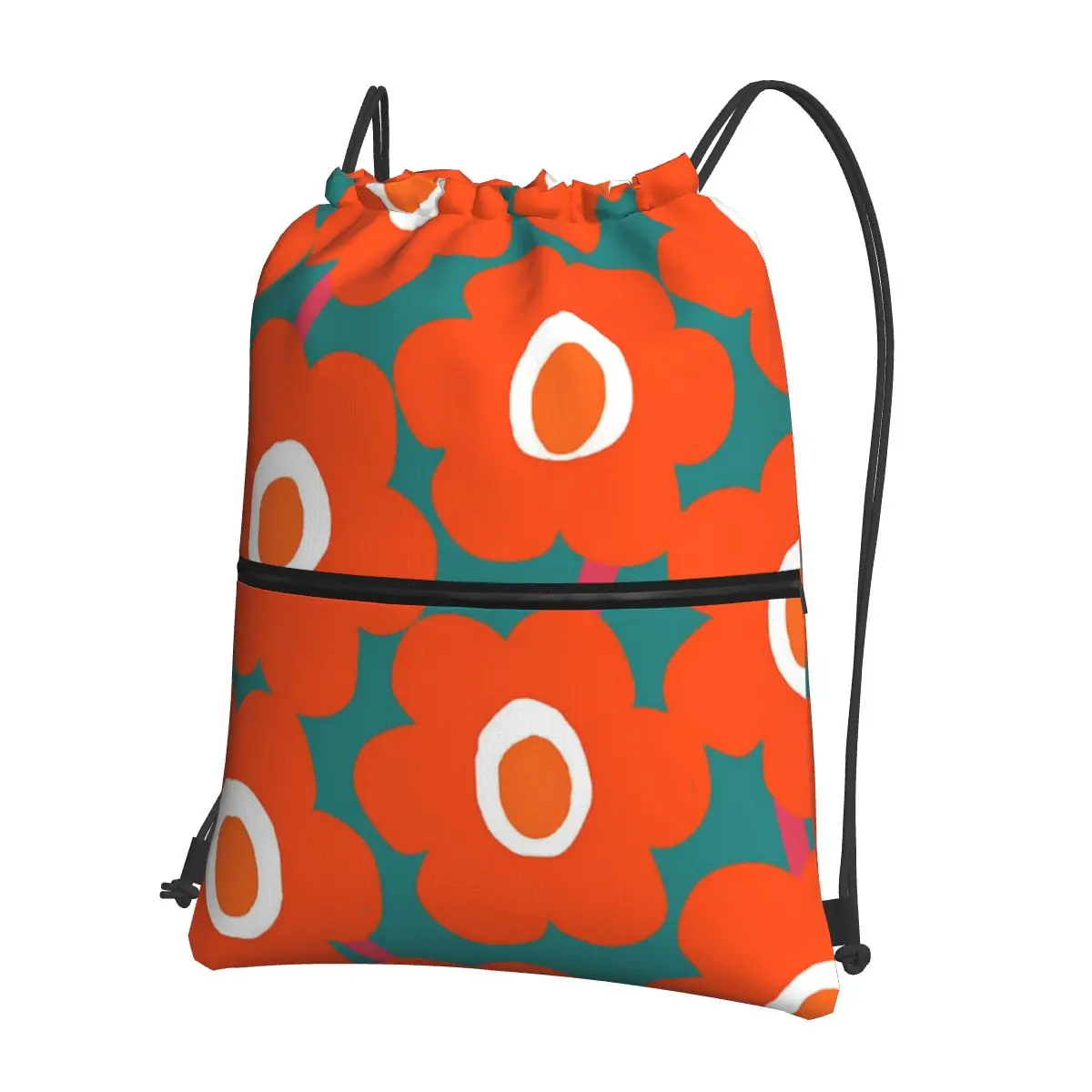 

Современный яркий портативный рюкзак с цветочным принтом в скандинавском стиле, сумка на шнурке, Сумка с кулиской, карманные сумки для книг для путешествий, спорта