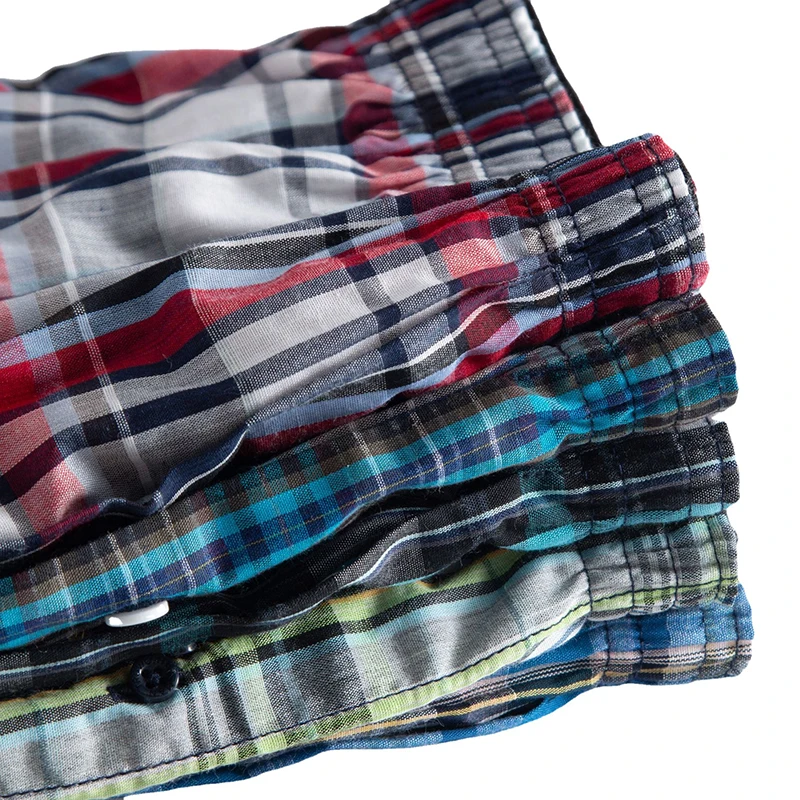 Lots Mens Underwear Boxers Short Casual Cotton Sleep Underpants Plaid Loose Comfortable Homewear Striped Arrow Panties Wholesale