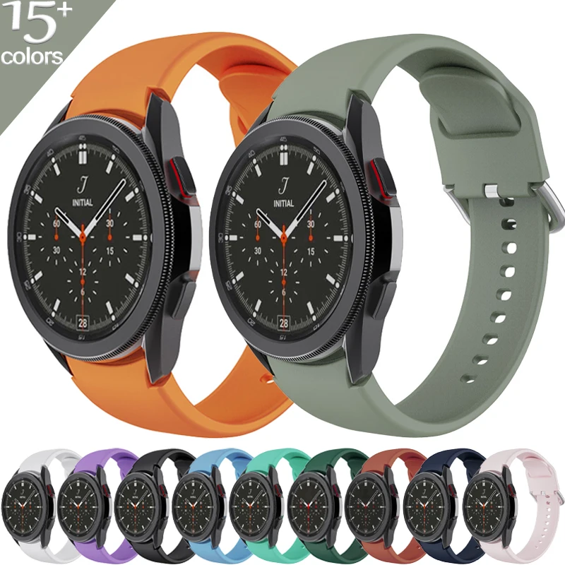 

20mm Silicone Strap For Samsung Galaxy Watch 4 40mm 44MM Samsung Galaxy 4 Classic 42mm 46mm Original Rubber WristBand Bracelet