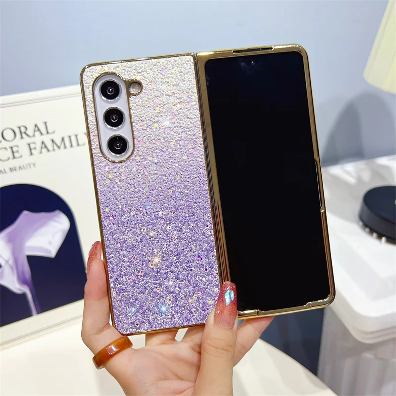 Чехол для Samsung Galaxy Z Fold5 чехол с гальваническим градиентным блестящим порошком zfold5