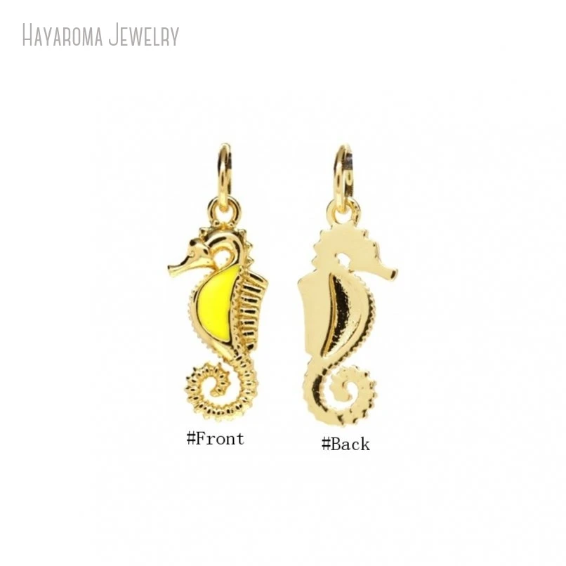 2 шт. металлические эмалированные животные морской конек медь желтый оптовая