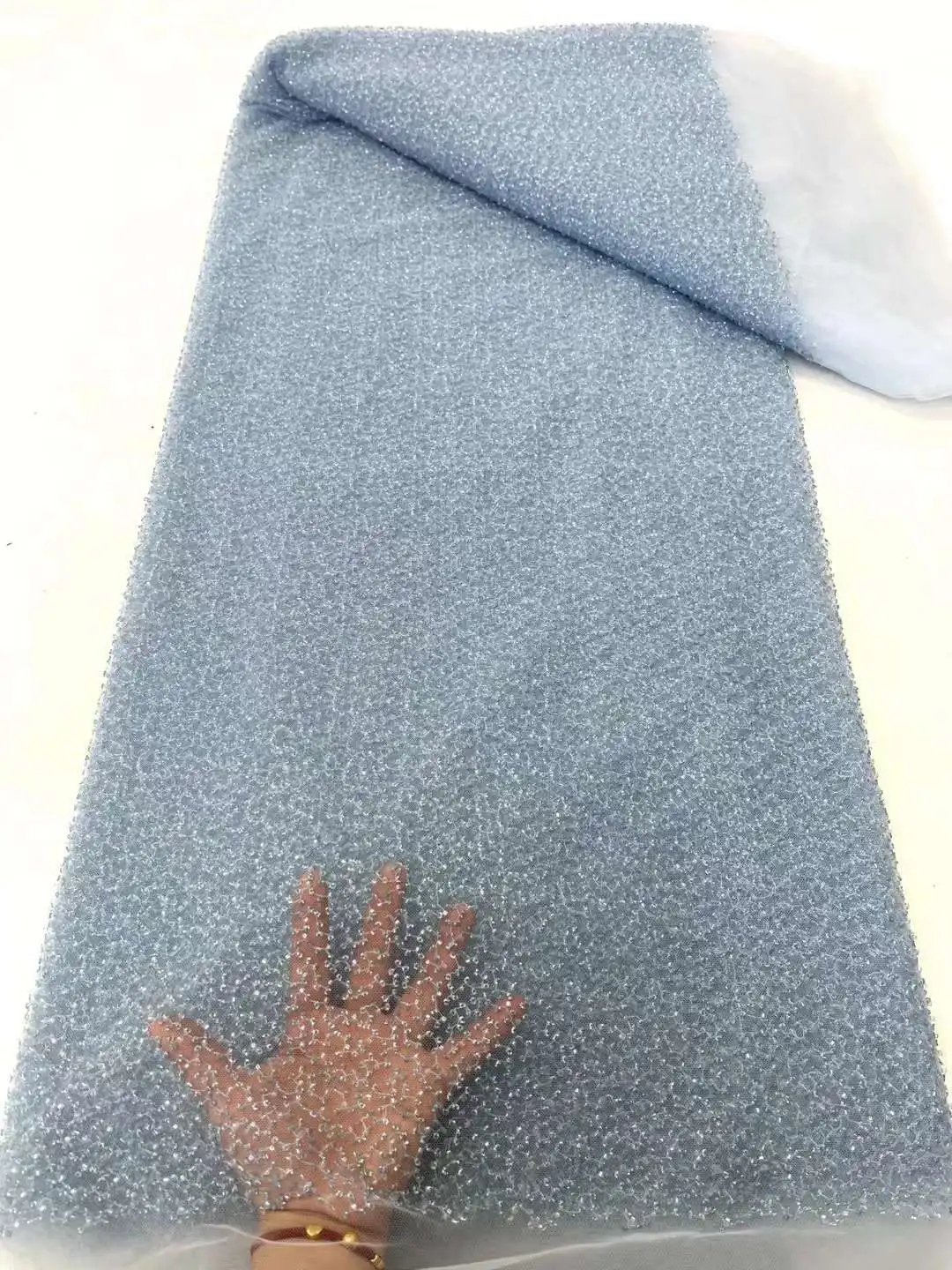 Роскошная африканская кружевная ткань с блестками высокого качества 5 ярдов