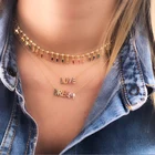 Женское многослойное ожерелье с надписью 