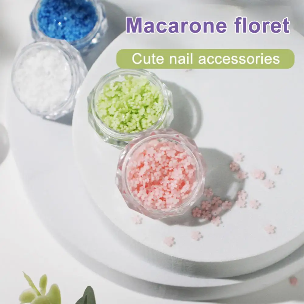 

400 Pcs White Acrylic Flower Nail Art Decoration Japanese Mini 3D Manicure DIY Nails Design Accessories Manicure Tool