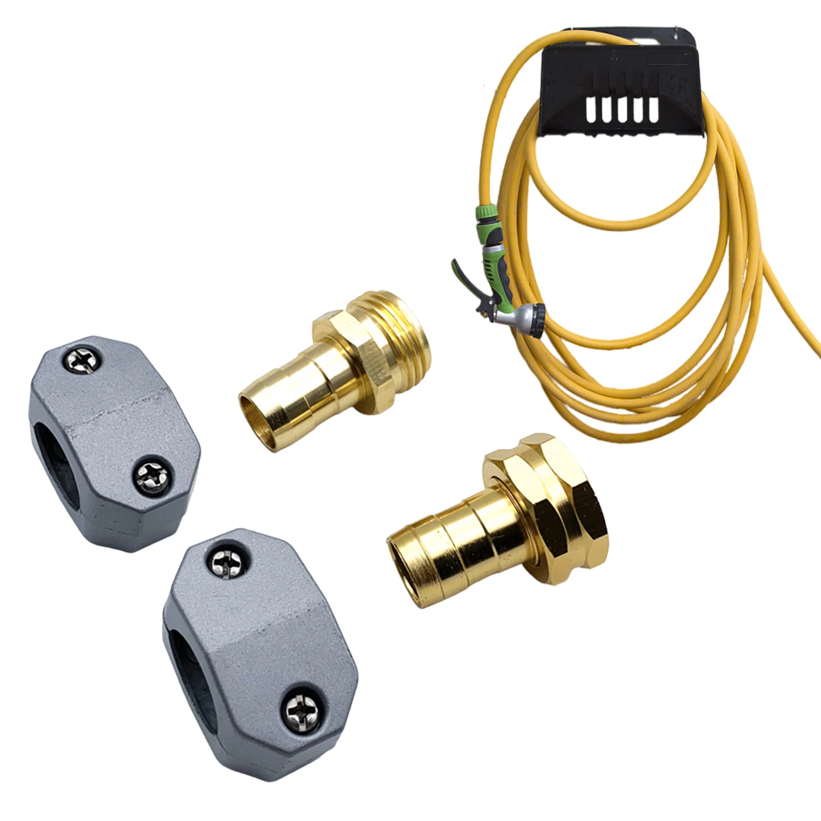 

Соединитель для ремонта садового шланга, стойкий к ржавчине твердый соединитель для шланга подходит для 3/4 или 5/8 фитинга садового шланга, 2 ...