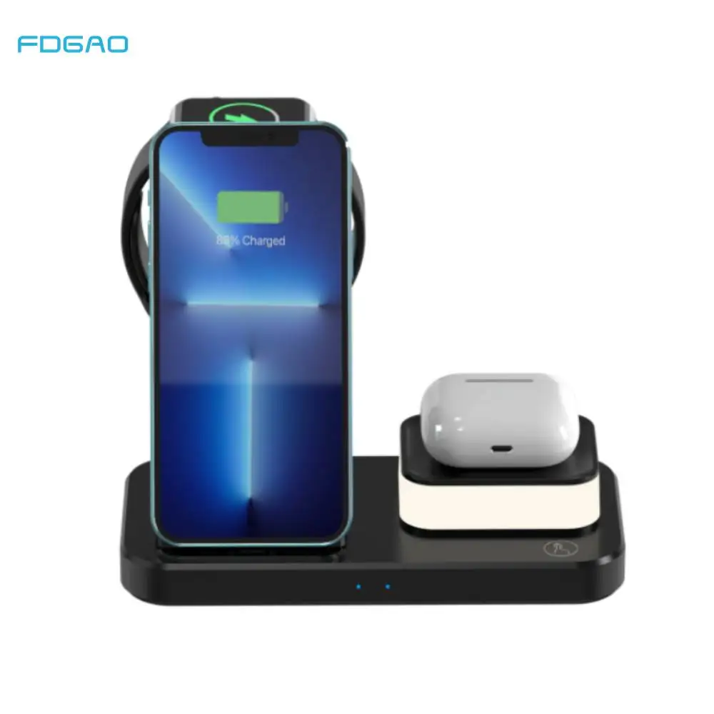 

Настольная лампа 4 в 1 для iPhone 13/12/11/XR/Samsung/S21/S20 Apple Watch 7/6 AirPods Pro