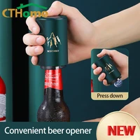 new sika deer stainless steel automatic beer bottle opener fashion magnet beer opener bar ktv party automatic press corkscrew