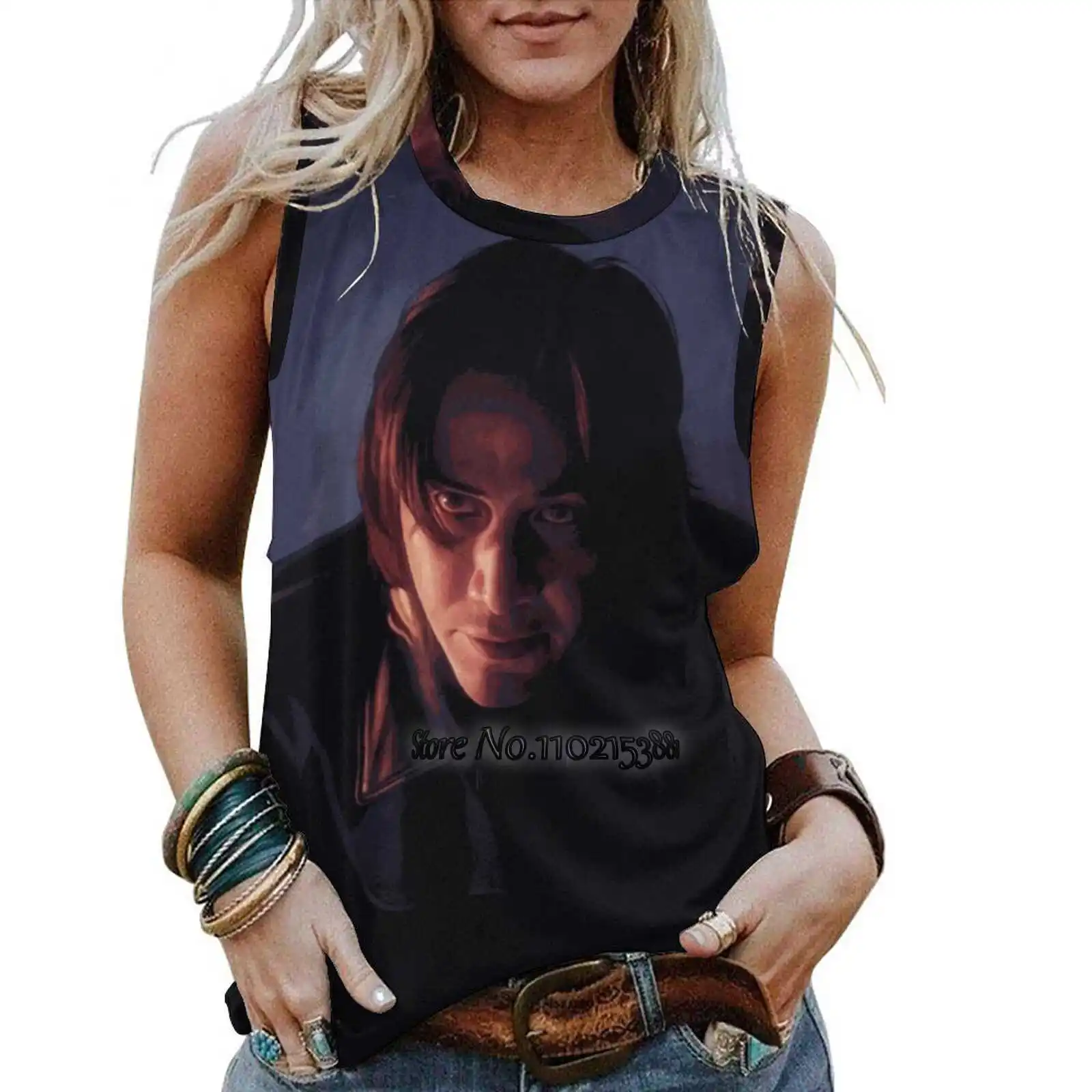 

The Watcher Tank Top Women Print Sleeveless Loose Shirts Ladies Casual Y2K Tops Vest Keanu Reeves Keanu Reeves Movie Movie