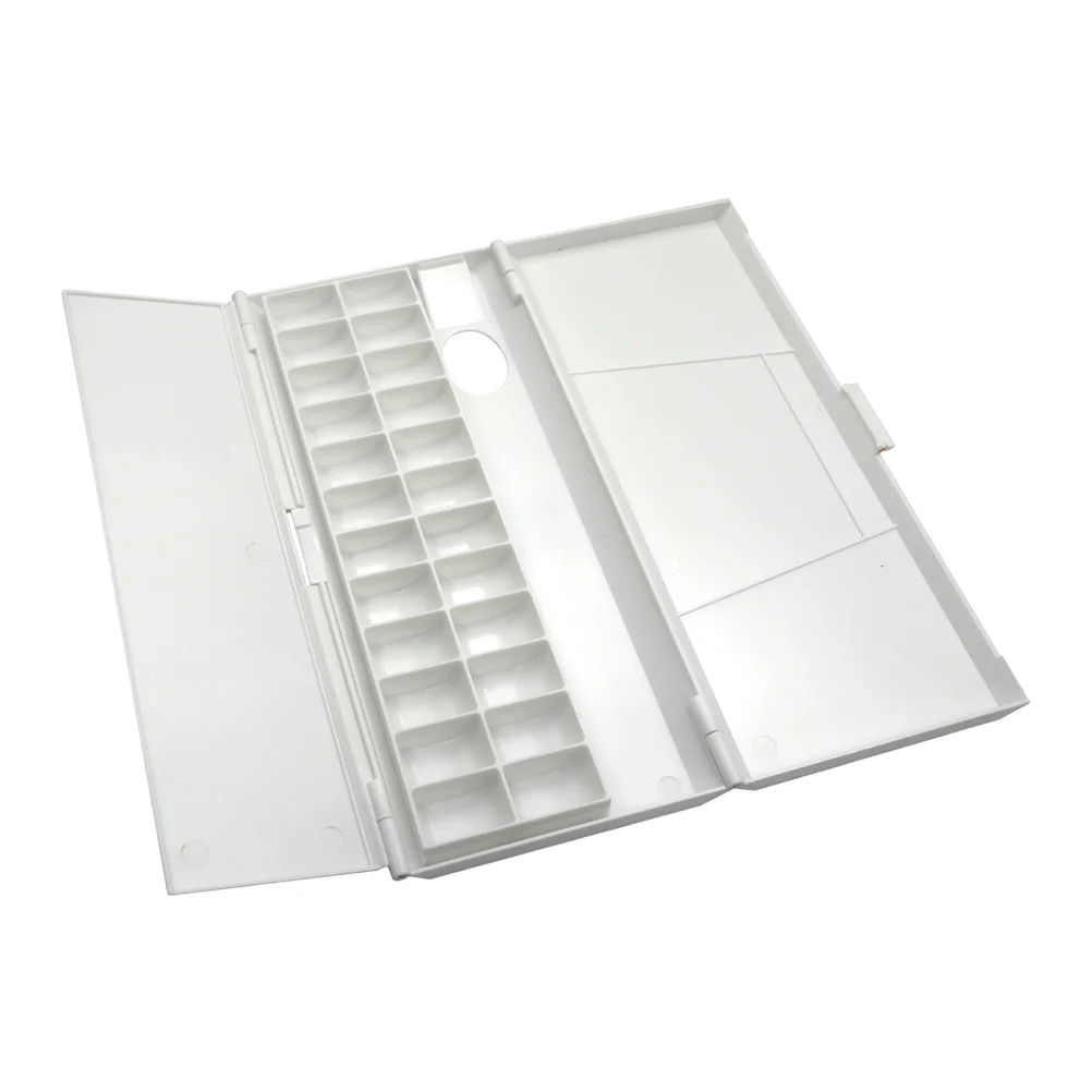 

Simple Watercolor Pigment Box 24 Grids Painting Box Gouache Mixing Trays Portable watercolors mini