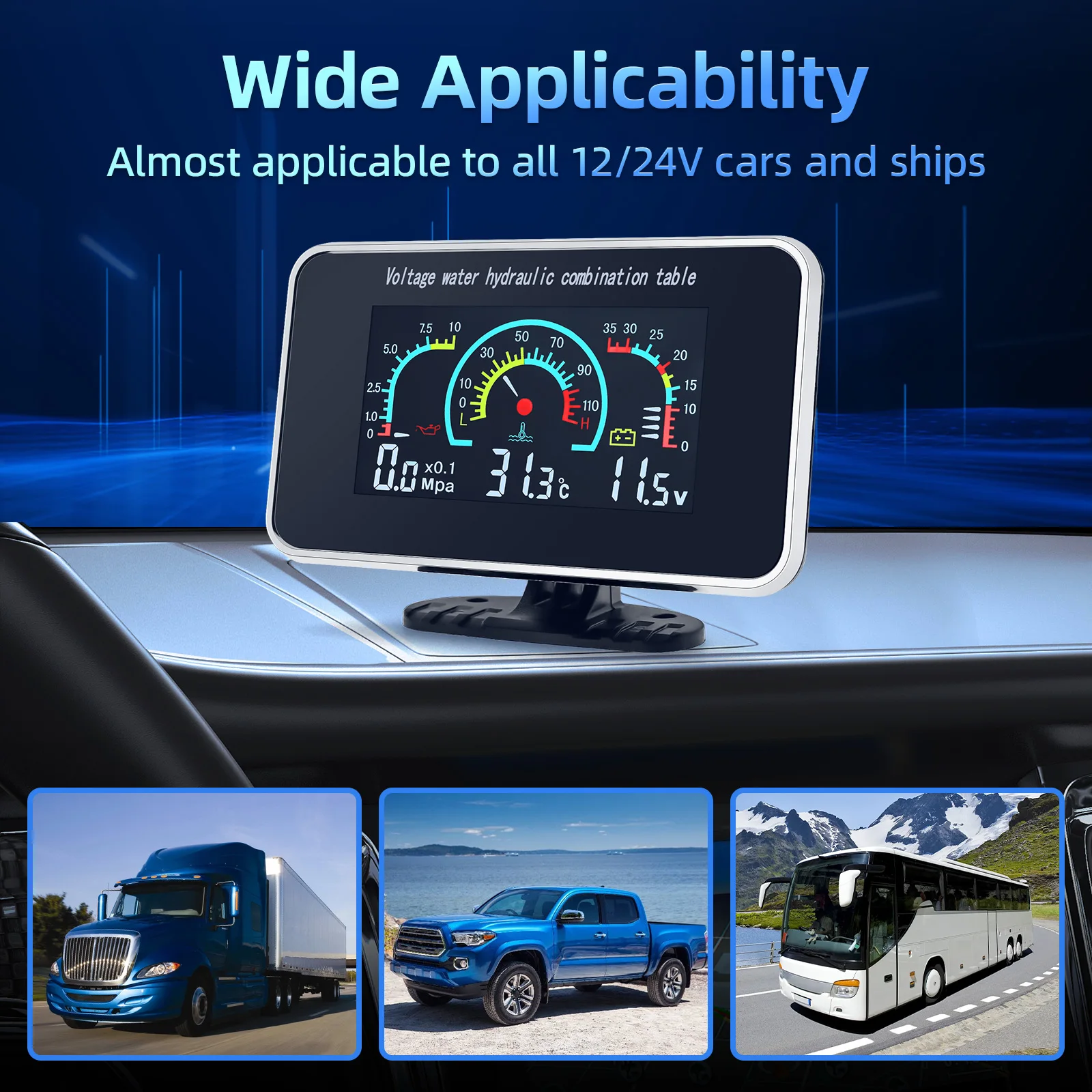 Датчики температуры воды/давления масла/напряжения 3 в 1 для грузовиков и