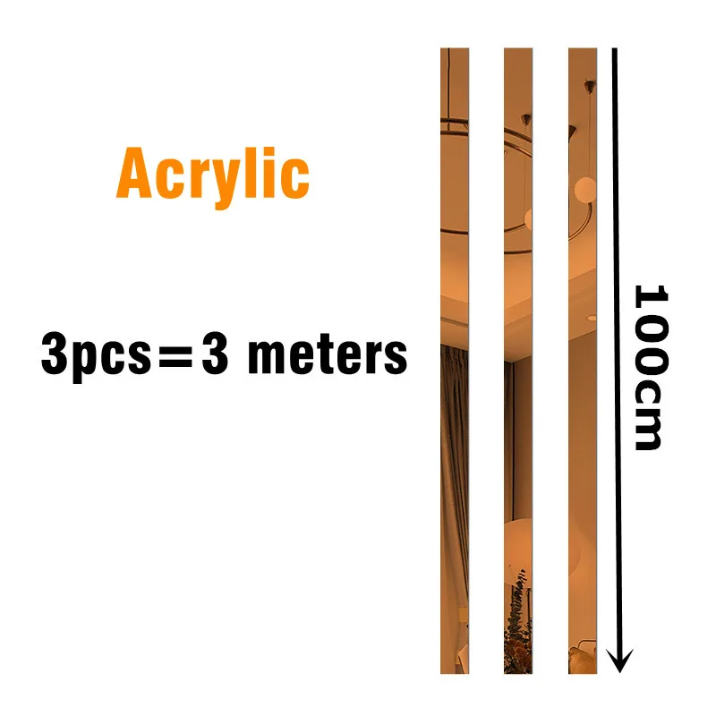 

Зеркальные наклейки на стену 3М, золото, нержавеющая сталь