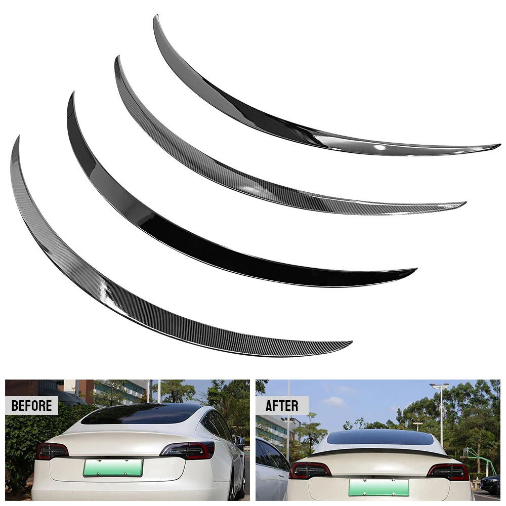 

Retrofit Kit Auto Replacement Parts Car Rear Spoiler For Tesla Model 3 Y Decoration Tail Wing Carbon Fiber Glossy Black
