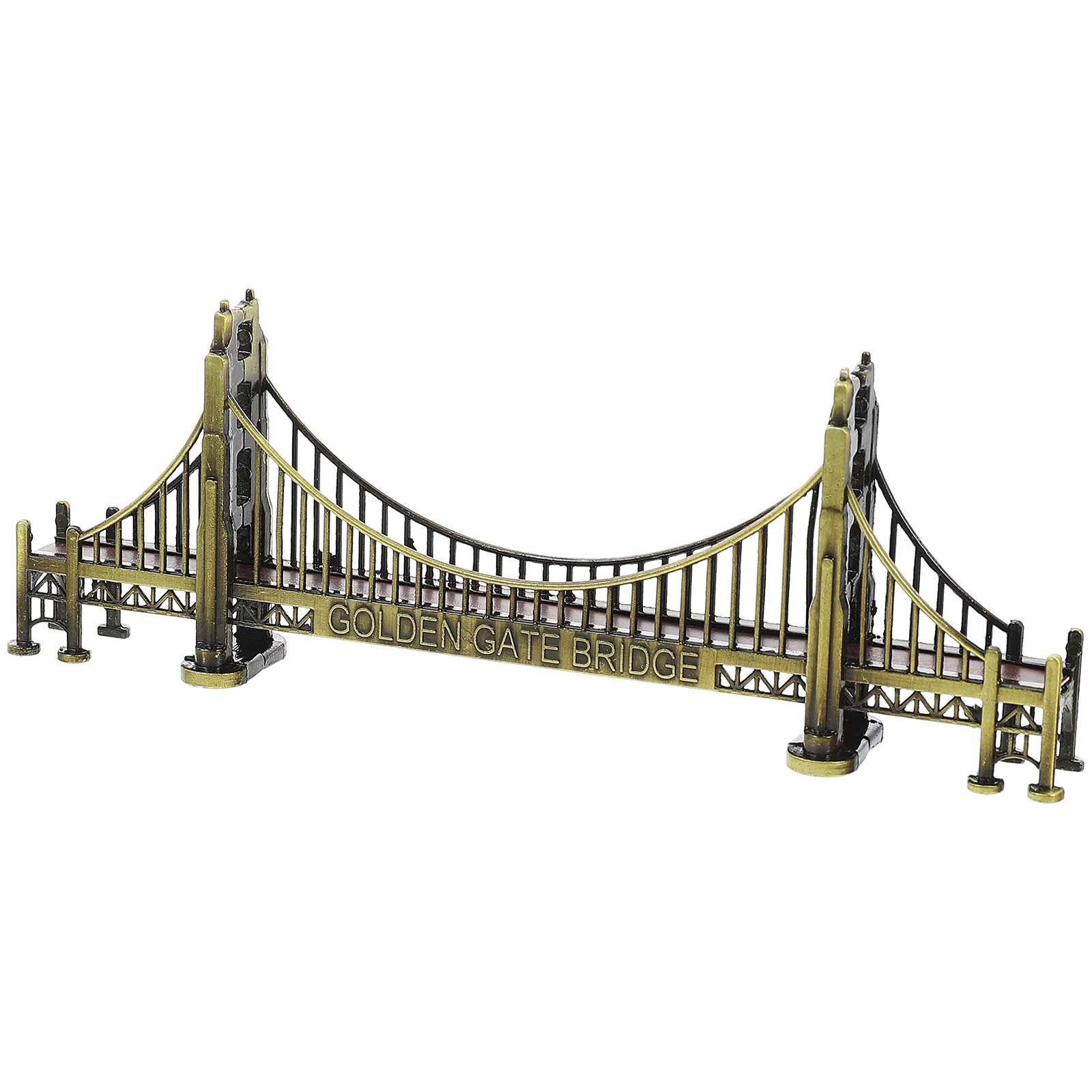 

Bridge Model Gate Golden Building Statue Desktop Architectural Metal American Ornament Craft Toy Alloy Figurines Sculpture