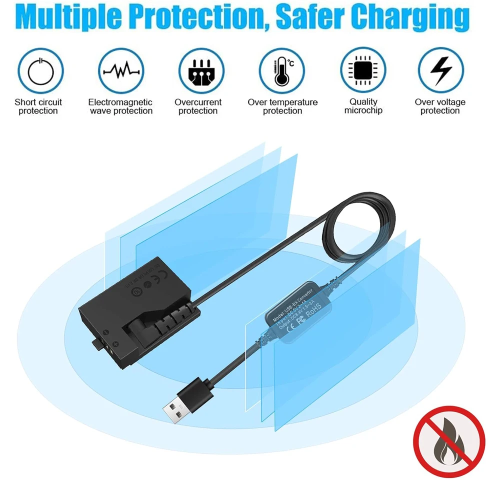 Адаптер постоянного тока USB-конвертер муляж аккумулятора для Canon EOS Rebel T5i T3i T4i T2i Kiss