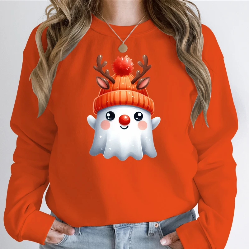 Худи с мультяшным призраком на Хэллоуин Женский Классический пуловер кий The Boo