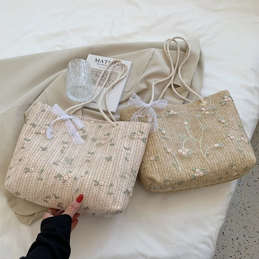 

New Large Capacity Fashion Shoulder Straw Bag High Quality Summer Beach Trendy Handbags Woven Tote for Female Women