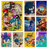 bandai sonic the hedgehog 2 classic anime poster kraft paper vintage poster wall art painting study room wall decor