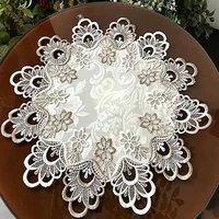40 85cm round tablecloth lace floral table cover dustproof home festival table cloth for dinner table coffee table picnic