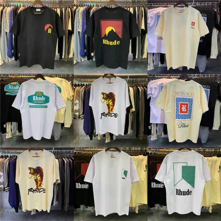 

2024 New Rhude T Shirt Men Women 1:1 Best Quality Oversized Hip-Hop Casual T Shirt graphic t shirts oversized t shirt