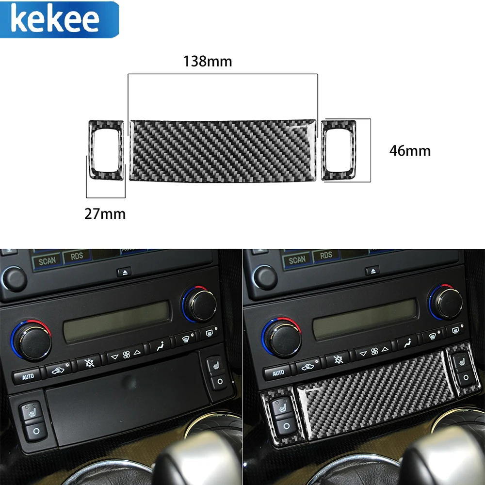 

For Chevrolet Corvette C6 2005-2013 Carbon Fiber Car Decal Auto Console Seat Heating Button Cover Sticker Trim Strip LHD 3PCS