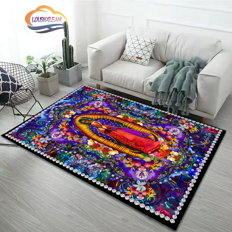 

Religious carpet Blessed Virgin Mary Rug Prayer Rug Mother Jesus Prayer Carpet Christ Virgin Mary Living room bedroom carpet