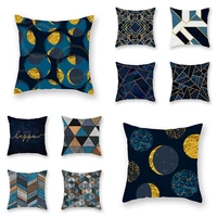 4545cm geometric cushion cover blue series abstract sofa throw pillow case living room bedroom decorative pillowcase home decor