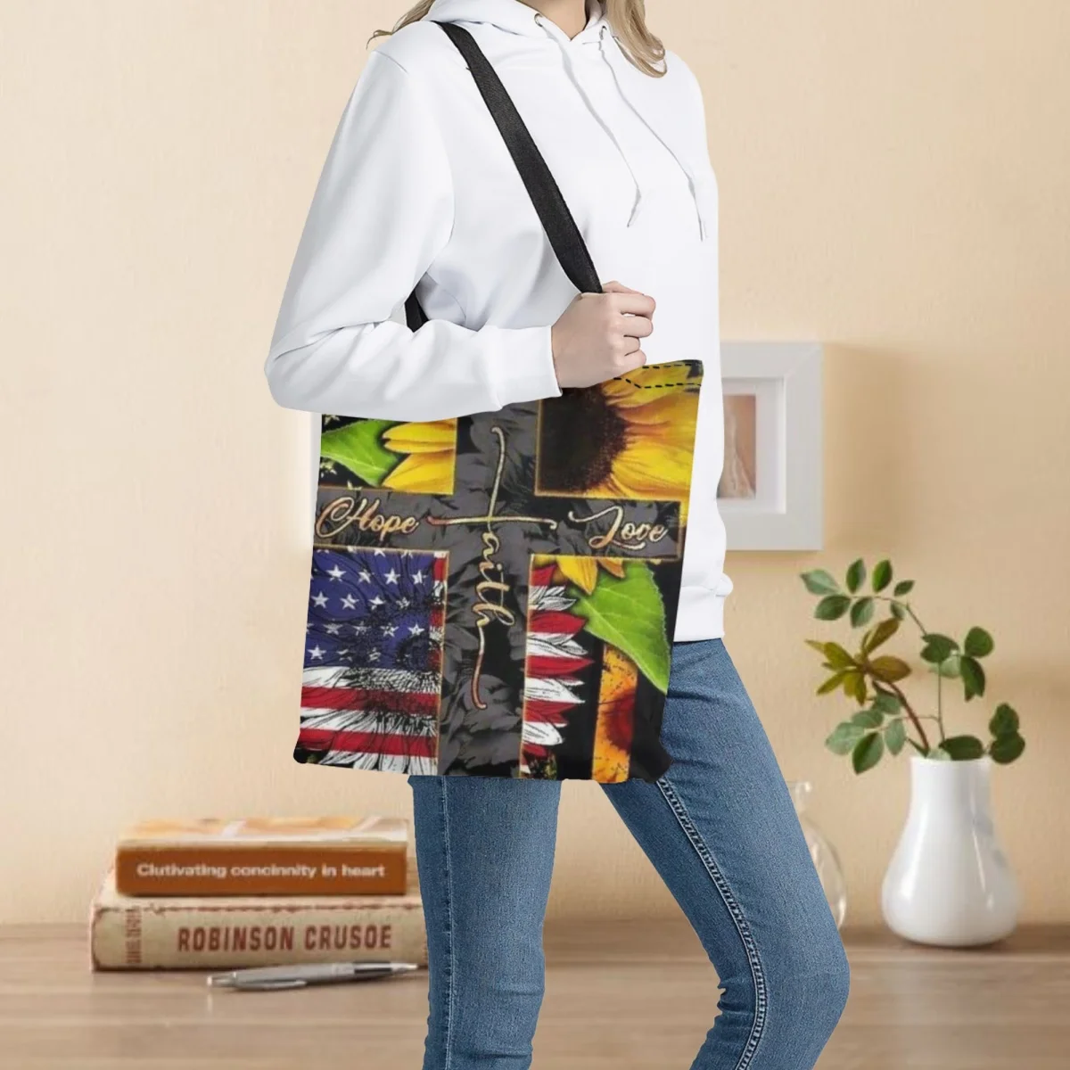 

Женская сумка через плечо с флагом, с подсолнухом