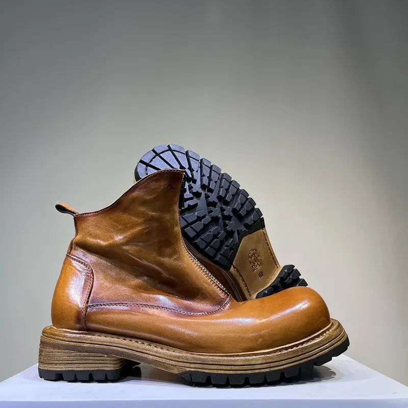 Оригинальные дизайнерские джинсовые ботинки Goodyear ручной работы в стиле ретро с