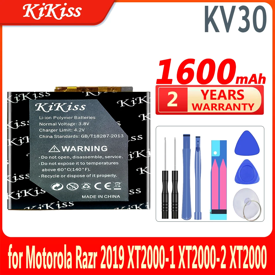 

Литий-ионный аккумулятор KiKiss KV30 KV40 1600 мАч/1650 мАч для Motorola Moto Razr 2019 XT2000-1 XT2000 Voyager SB18C40007