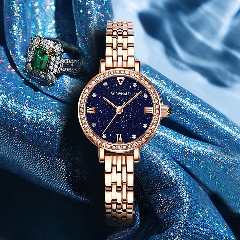 Mark Fairwhale New Diamond Star Quartz Watch Women 30M Waterproof Elegant Watches Retro reloj mujer Sapphire Luxury Watch 3250