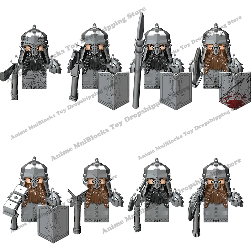 X0314 Lord Rings Elves Orcs Army Dwarf Rohan mini action toy figures building blocks Assembly Toys for kids birthday gifts