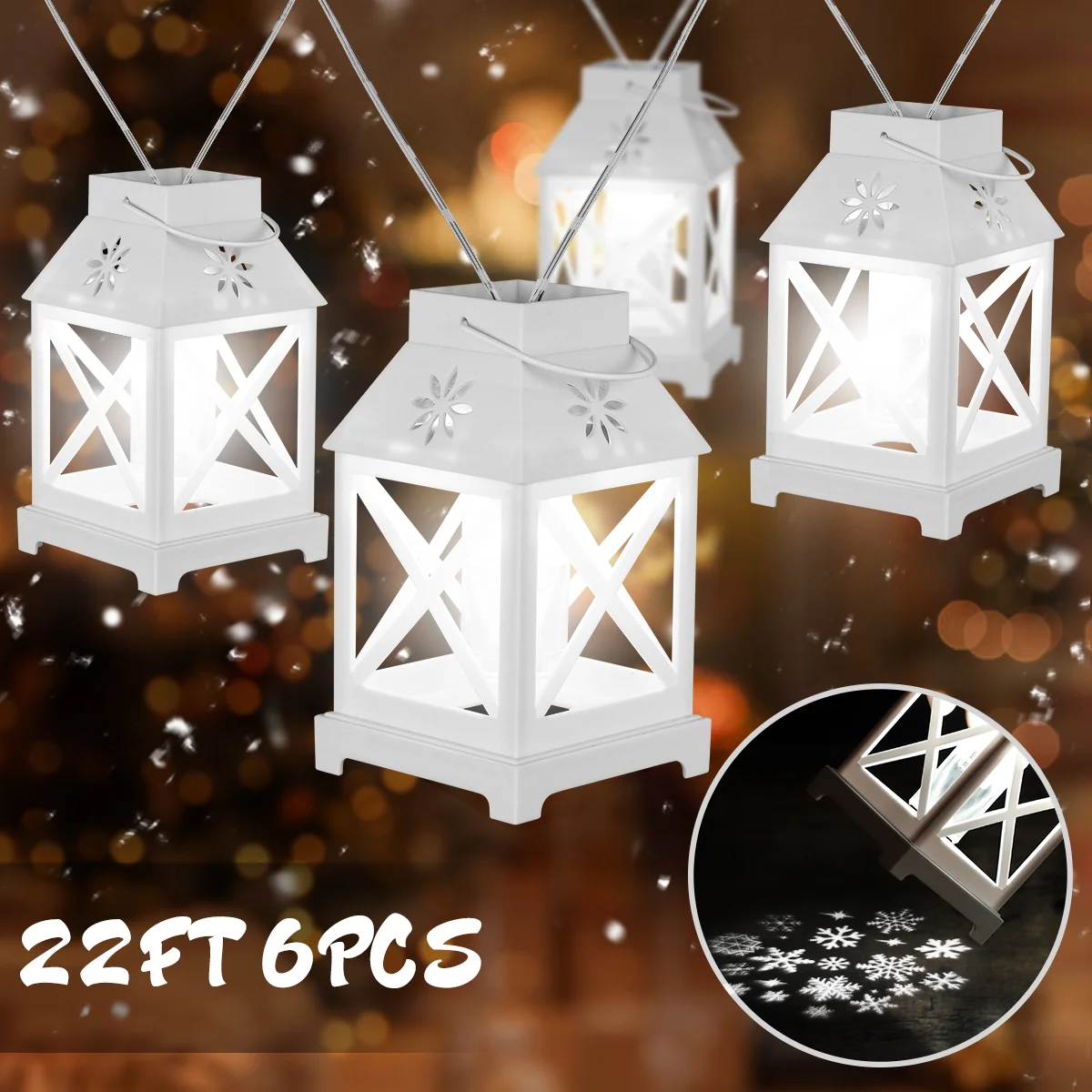 

Snowflake Projection String Lights IP20 Snowflake Projector Lights for Outdoors Xmas
