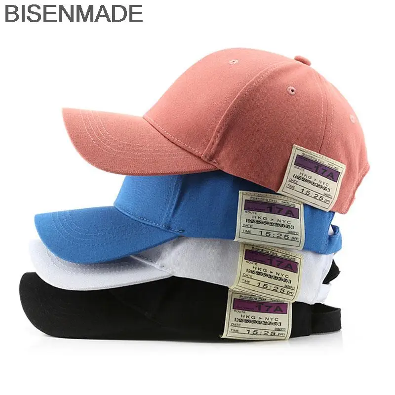 

BISENMADE Baseball Cap For Women And Men Summer Sun Cap Casual Hip Hop Snapback Hat Cotton Fashion Labelling Hard Top Hats