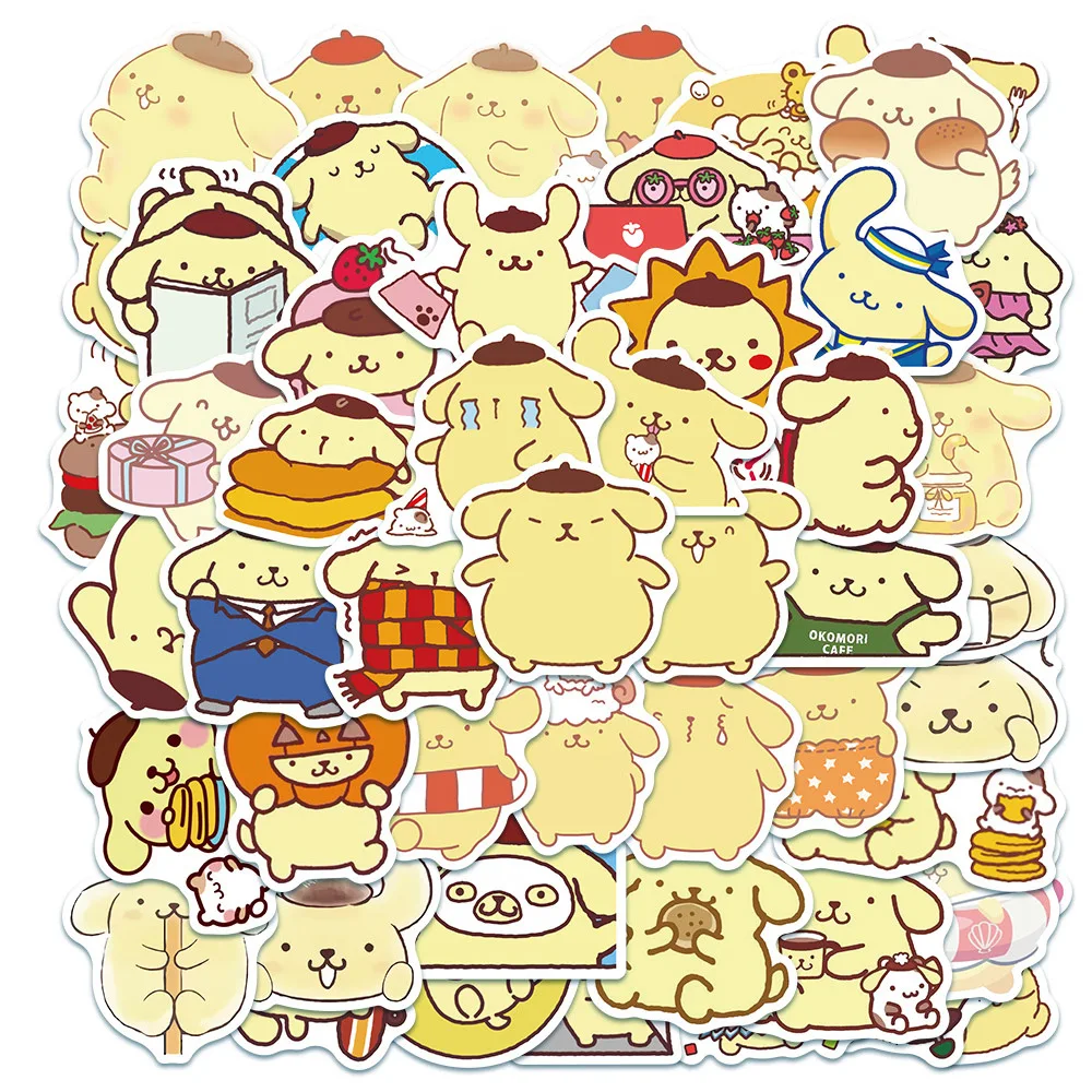 

10/30/50pcs Kawaii Pompom Purin Cartoon Stickers for Kids Girls Decorative Diary Phone Case Laptop Waterproof Cute Sticker Decal