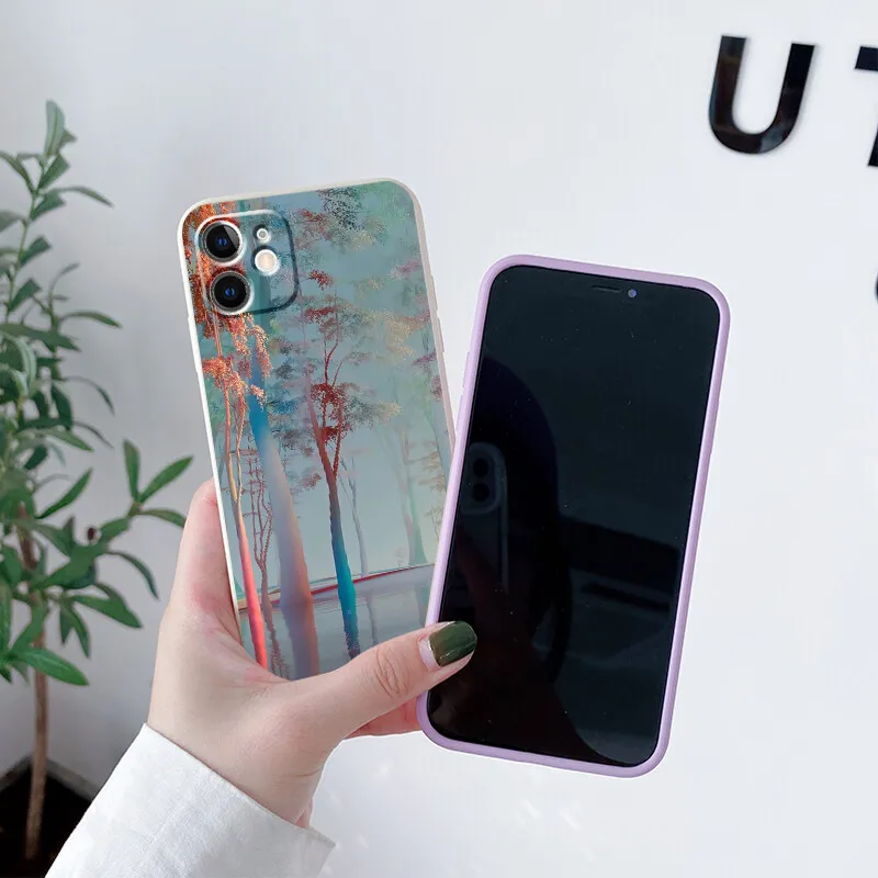 

NOHON Casing For REALME 5 6 7 7i 8 8i 5G C2 C11 C12 C15 C20 C21 GT XT V11 V15 V7 V50 NARZO 50 Autumn Leaves Cover