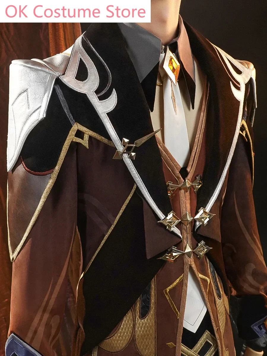 Аниме! Игровой костюм Genshin Impact Zhongli Rex Lapis Morax для косплея Хэллоуина мужчин новинка