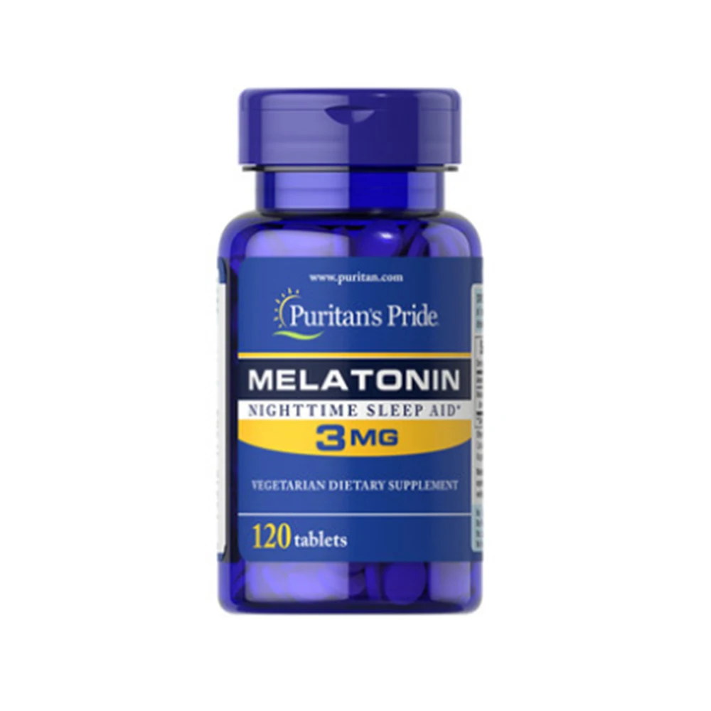 

U.S. Prippley small blue bottle melatonin pineal granule small portable fall asleep fast 3mg x 120 capsules