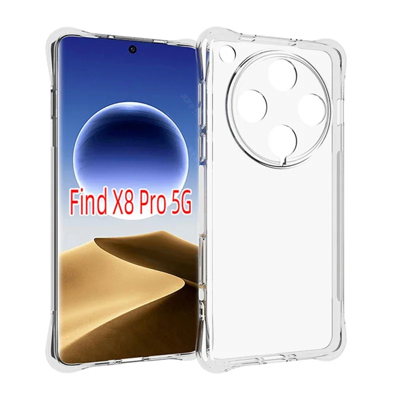 Funda On Oppo Find X8 Pro Findx8pro Case Shockproof Airbag Silicone TPU Clear Back Cover Soft Phone Cases orrs Appo x8pro 5g