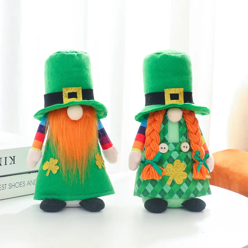 

2023 New St.patrick's Day Green Plush Doll Figure Decorations Ornaments 23cm Dwarf Doll Series Dwarf Decor Home Gifts For Kids