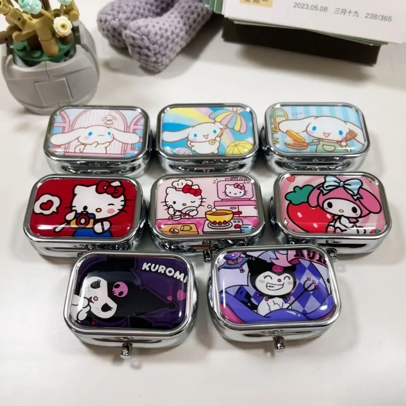 Мультяшный металлический контейнер для лекарств Sanrio Мультяшные персонажи аниме