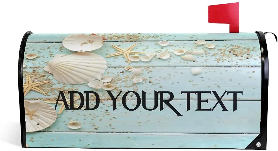

Wusikd Beach Seashells Wooden Custom Personalized Mailbox Cover Magnetic Standard Size Text Design Customized Letter Post Box Co