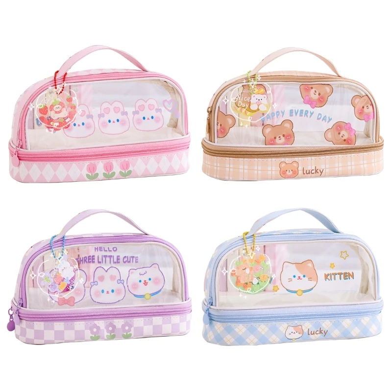 

2-Layer Pencil Pen Bag Travel Toiletry Cosmetic Bag for Adults Kids Teen