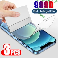 3pcs full cover hydrogel film for iphone 13 12 11 pro xs max mini screen protector for iphone xr x 7 6 8 plus se film not glass
