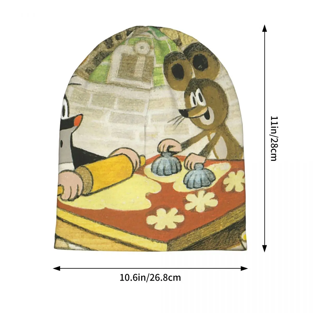 Мультяшная анимационная шапочка головной убор вязаная шапка Goth Street Krtek Zdenik