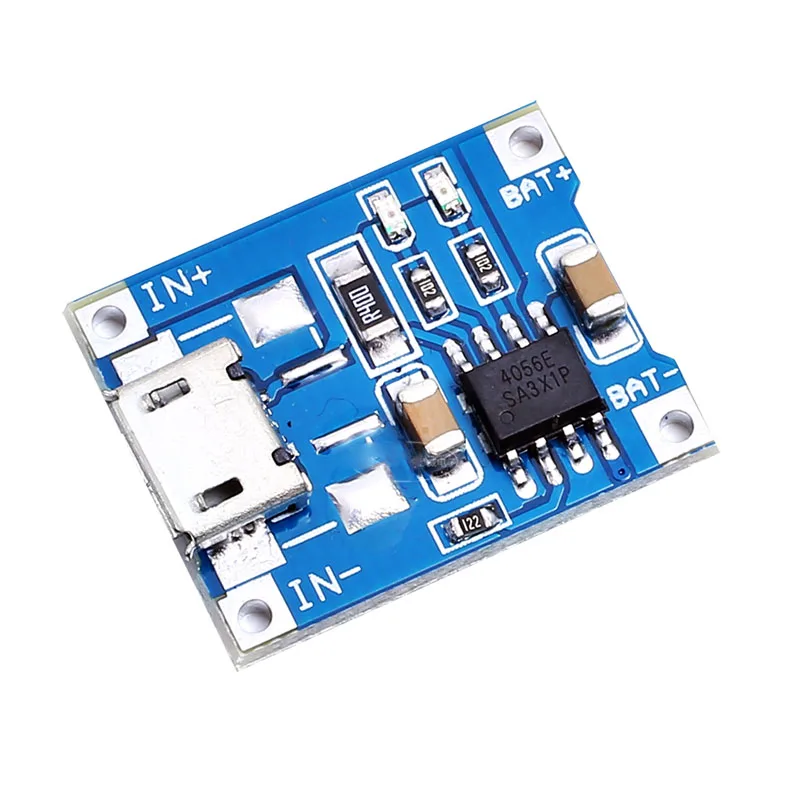 

TP4056 1A MICRO Interface Li-ion Battery Charging Board Charging Module Flusher MICRO Interface Micro USB