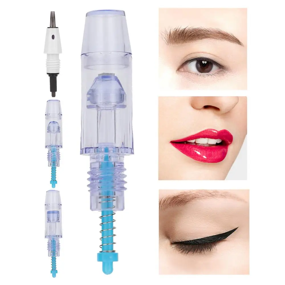 

Newest 10Pcs / Set Disposable Screw Head Tattoo Eyebrow Lip Cartridge Needle Semi-permanent Makeup For Microblade Tattoo Machine