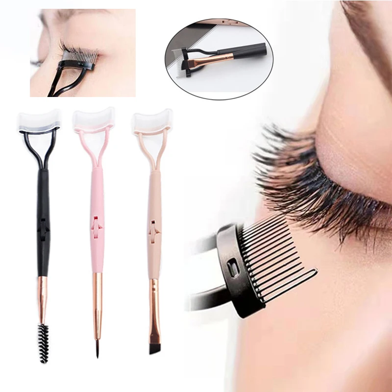 

1 PC Double Head Eyelash Curler Beauty Makeup Lash Separator Foldable Metal Eyelash Brush Mascara Curl Beauty Makeup Tool