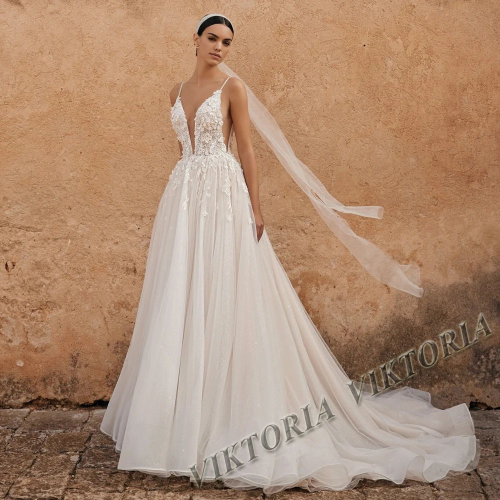 

VIKTORIA Modern A-line Wedding Dresses For Bride Spaghetti Straps Backless 2024 Robe De Mariée Women Personalized Customization